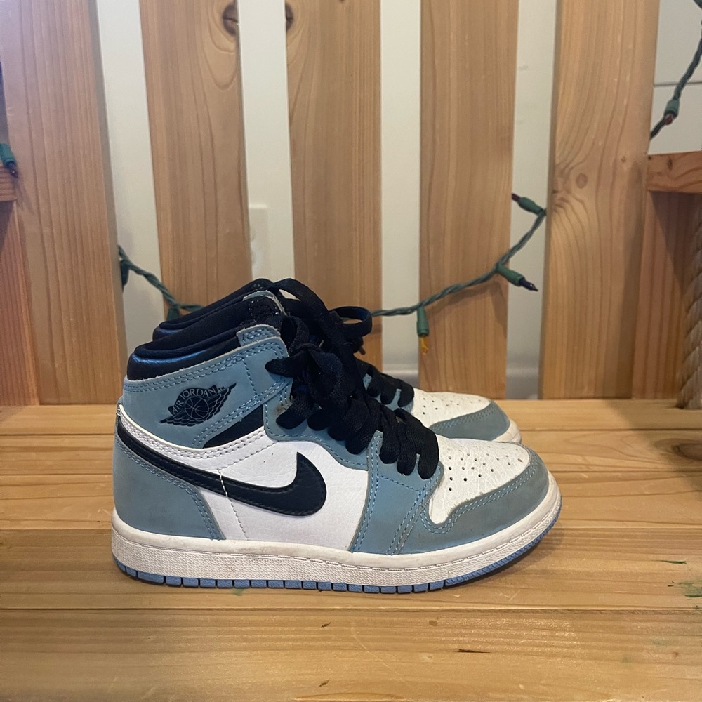 Air Jordan High-Top Sneakers in Blue and White